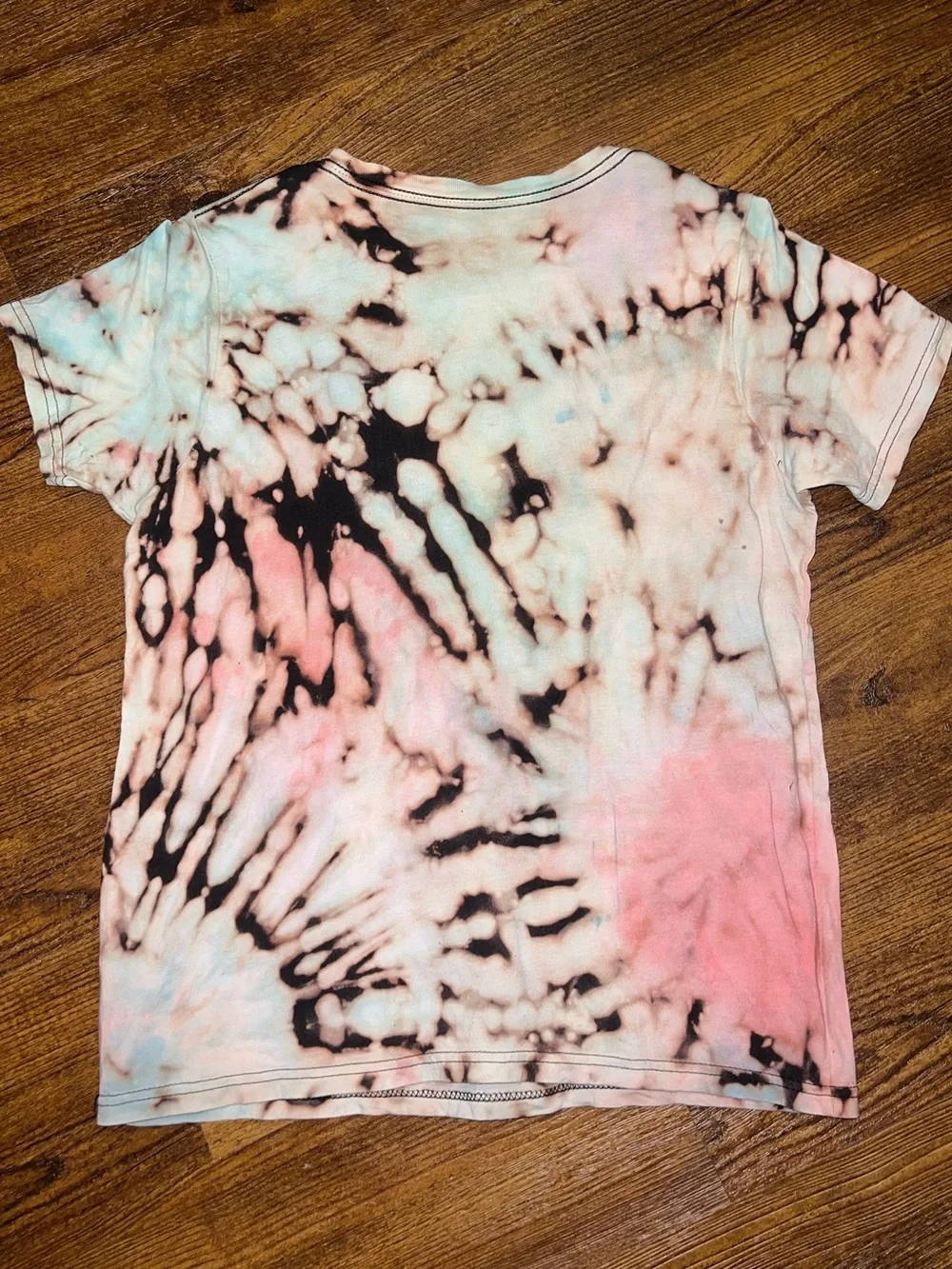 Kids Tie-Dye Retro “Different” Short Sleeve Tee- Pink, Black & Blue Size L/XL